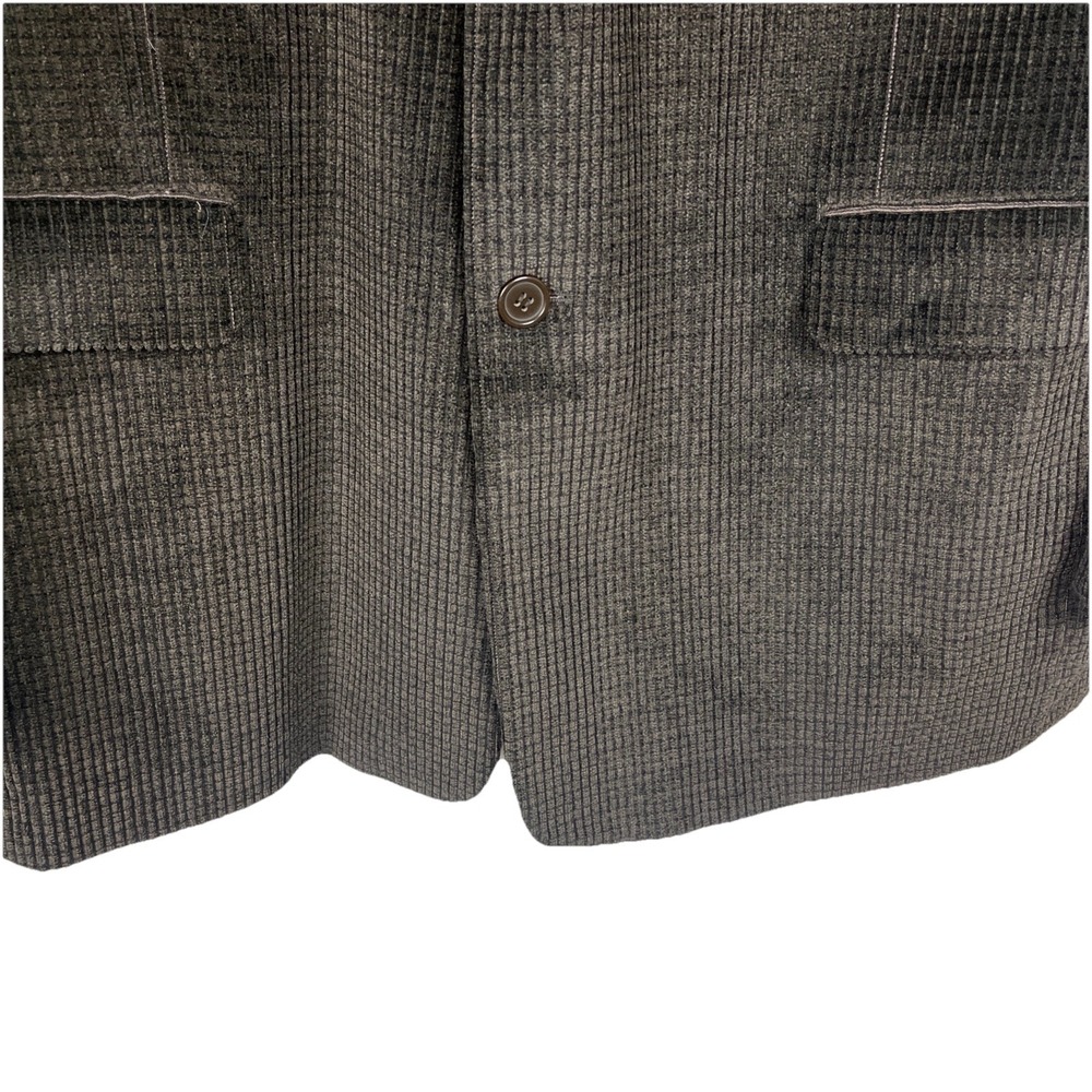 Norm Thompson Men's Sports Coat Dark Brown Check Texture Corduroy Blazer 44L - Picture 2 of 10
